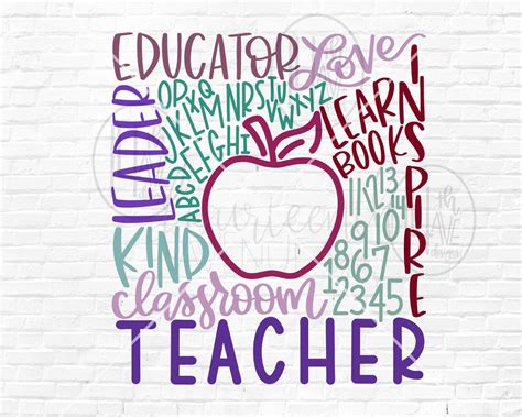 Teacher Typography / Word Art / Teacher Gift SVG / Teacher - Etsy