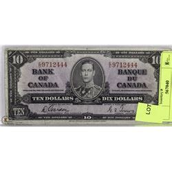 1937 CANADIAN $10 DOLLAR BILL