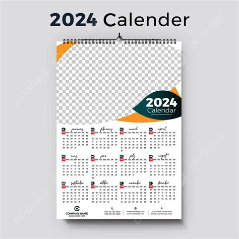 Wall 2024 Calendar Template Design Vector Template Download on Pngtree