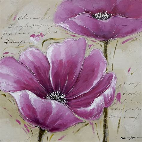 Tableau Peinture Sur Toile Fleur Epopee Florale 1 30x30cm picture ...