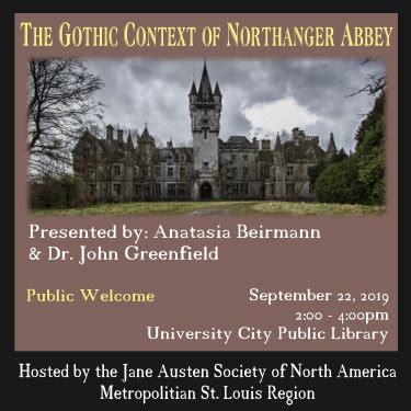 The Gothic Context of Northanger Abbey – Jane Austen Society of North America, St. Louis