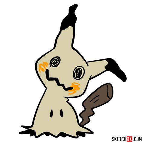 How to Draw Mimikyu, a Pokémon that camouflages as Pikachu