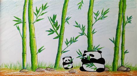 Panda With Bamboo Drawing at GetDrawings | Free download