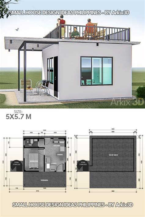 Small House Design with Roof Deck 1 bedroom | Small house design plans ...