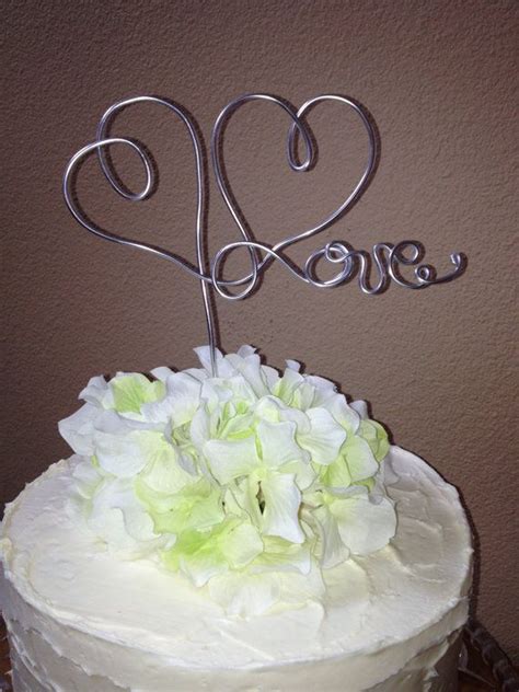 Hand Wired 'Two Hearts Love' Wedding Cake Topper