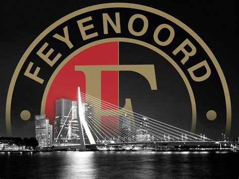 Feyenoord logo en de Erasmusbrug van Feyenoord Landskampioen | Voetbal ...