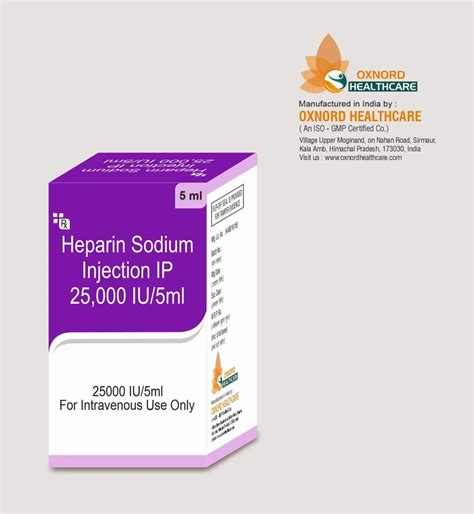 25000IU Heparin Sodium Injection at Rs 322/box | Heped 25 in Hisar | ID: 2853364887097