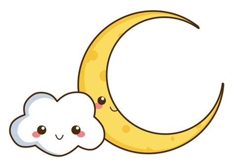 Kawaii Cloud and Moon by SunnySerenade on deviantART | Kawaii cloud, Clouds and moon, Drawing cloud