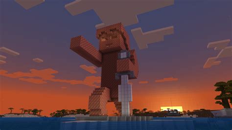 Giant copper statue built entirely in Survival. Utilizing around 1800 copper blocks. : r/Minecraft