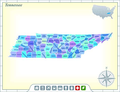 Tennessee Map - Guide of the World