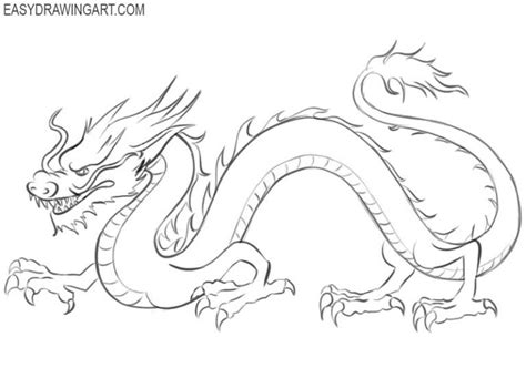 How to Draw a Chinese Dragon | Easy Drawing Art | Cute dragon drawing, Dragon drawing, Easy ...