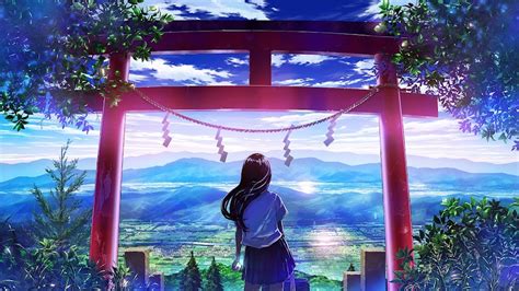 Anime, Japanese, Gate Shrine, Girl, Scenery, 4K, 3840x2160 #25 Wallpaper