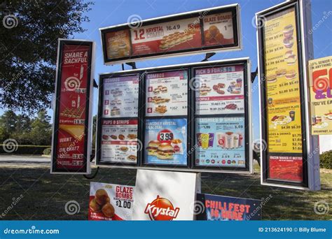 Krystal Fast Food Restaurant Drive Thru Menu and Signs for Ordering Editorial Image - Image of ...