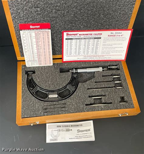 Starrett micrometer caliper in Newton, KS | Item LY9651 sold | Purple Wave