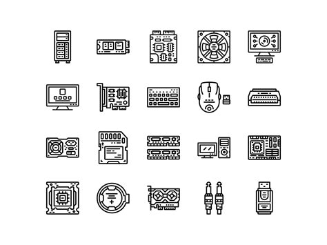 Computer Component Icon Set Design Line Style by Taufik Ramadhan on Dribbble