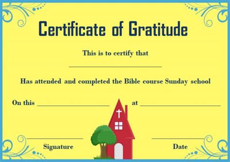 Sunday School Certificate Template: 17+ Specialized Certificates for Kids - Template Sumo