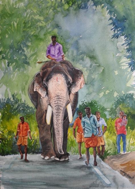 Kerala Elephant Painting