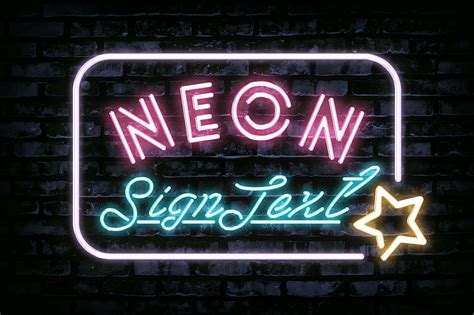 Free Neon Sign Text Effect (PSD)