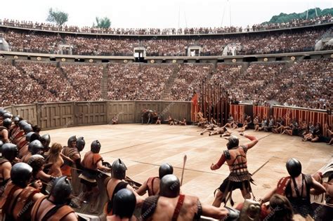 Premium AI Image | Gladiators competing in death match surrounded by ...