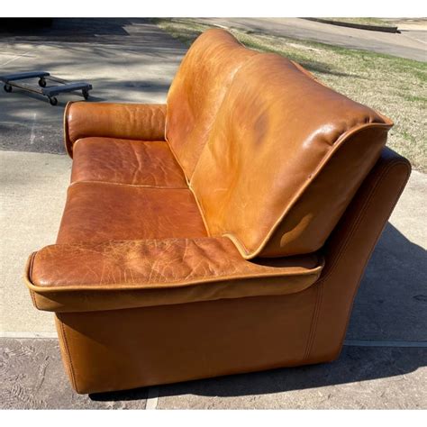 Vintage Cognac Leather Sofa | Chairish