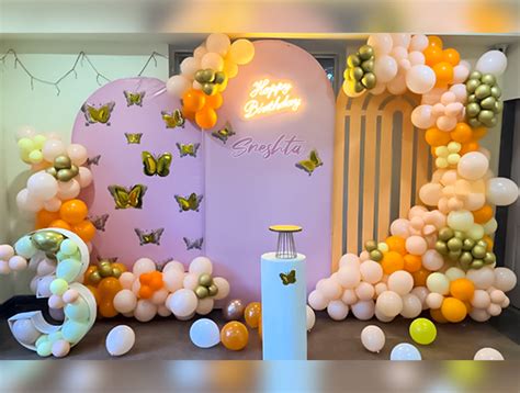 Elegant Pastel Themed Birthday Decor | Balloon Decoration in Bangalore | TogetherV