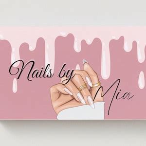 Editable Nail Tech Business Card Template, Nails Calling Card With QR Code, Printable Nail ...