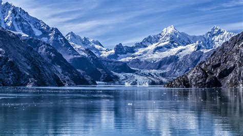 nature, landscape, far view, mountains, clouds, sky, snow, glacier ...