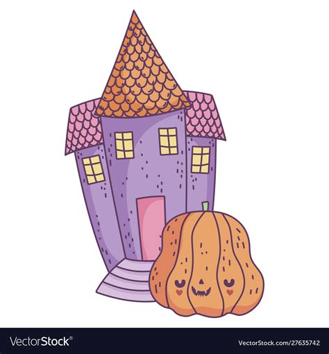 Happy halloween celebration scary castle Vector Image