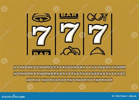 Slot machine style font stock vector. Illustration of alphabet - 134673664