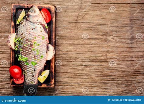 Fresh Raw Fish and Food Ingredients Stock Photo - Image of pickle, copy: 127088690