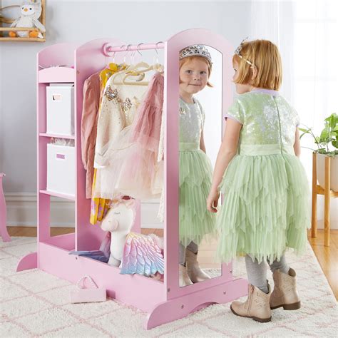 Buy Guidecraft See and Store Dress-up Center – Pink: Pretend Play Costume Storage Wardrobe for ...