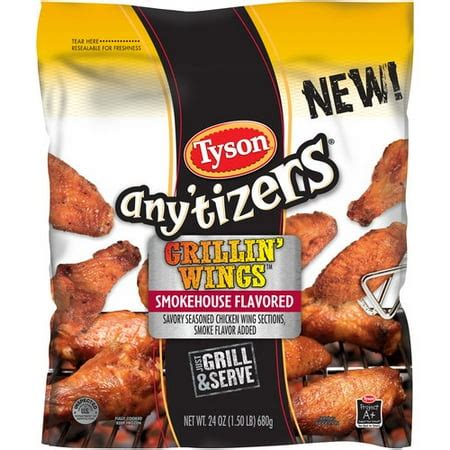 Tyson any'tizers Grillin' Wings Smokehouse Flavored, 24.0 OZ - Walmart.com