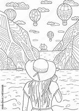 Hand drawing coloring Page For Kids And Adults Wild Nature Sea  sketch template