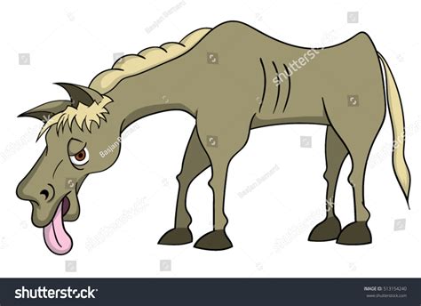 Cartoon Tired Sick Thirsty Hungry Horse Stock Vector 513154240 ...