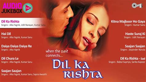 Dil Ka Rishta Jukebox ~ Full Album Songs | Arjun Rampal, Aishwarya, Nadeem Shravan - YouTube