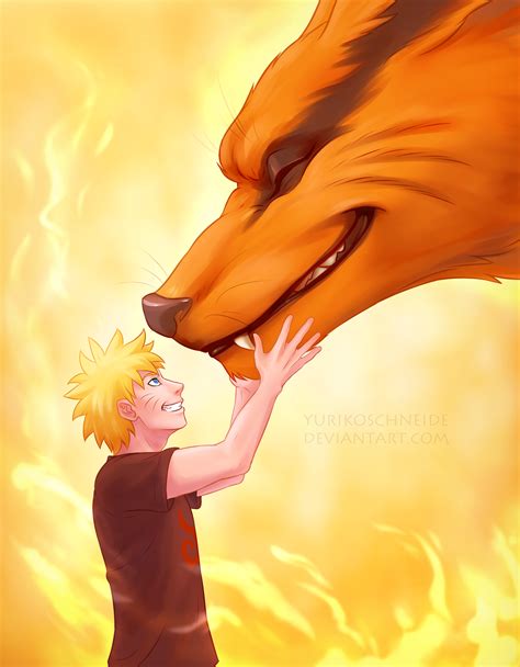 Naruto and Kurama by YurikoSchneide on DeviantArt