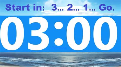 3 Minute Countdown Timer -Beep & Time Remaining at Each Minute * NO ADS DURING TIMER -No Music ...