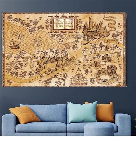 Wizarding World Map Best Movies Canvas Harry Map Canvas - Etsy | Modern ...