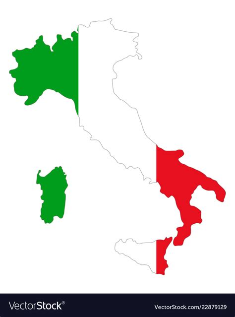 Map and flag of italy Royalty Free Vector Image