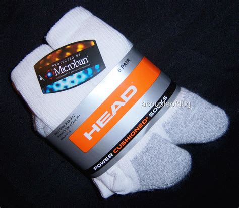 HEAD POWER CUSHIONED Crew Sport Socks Men Women 6 pair | eBay