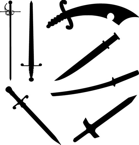 Sword Silhouette Vector on white background 34075580 Vector Art at Vecteezy