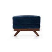 Buy Brio Navy Blue One Seater Velvet Fabric Ottoman Online at Durian.