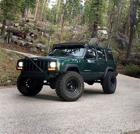 Green Jeep Cherokee XJ Offroad Vehicle