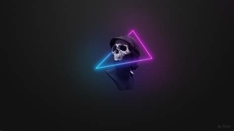 A Bust With a Skull Mask and Neon Lights OC wallpaper in 1920x1080 resolution in 2023 | Skull ...