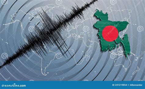 Seismic Activity Earthquake Bangladesh Map Stock Illustration ...