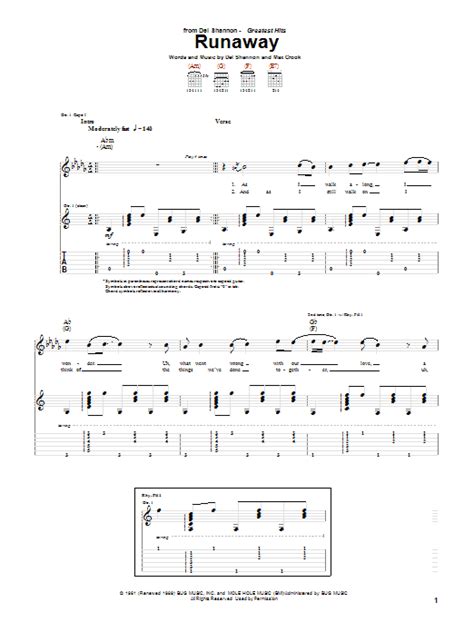 Runaway by Del Shannon - Guitar Tab - Guitar Instructor