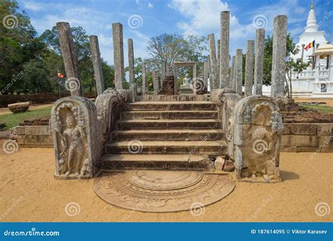 At the Ruins of an Ancient Buddhist Temple. Anuradhapura Stock Image ...