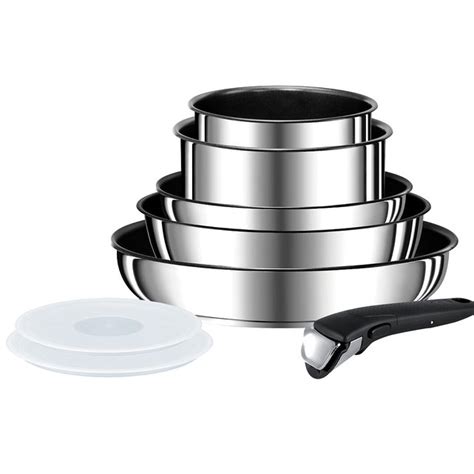 Ingenio performance 8-piece cookware set , stainless steel, Tefal | La Redoute