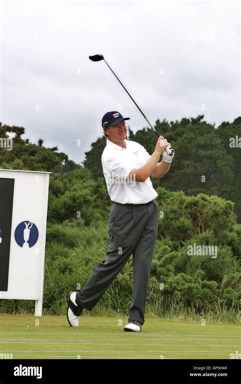 Ernie Els South African professional golfer driving at 2007 British ...