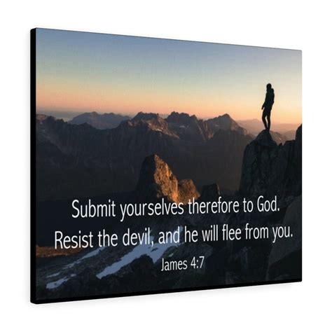 Scripture Walls Resist the Devil James 4:7 Bible Verse Canvas Christian Wall Art Ready to Hang ...